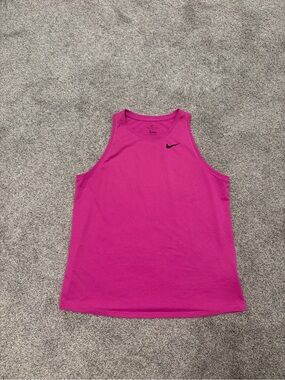 Nike Hot Pink Sleeveless Athletic Tank with Black Swoosh